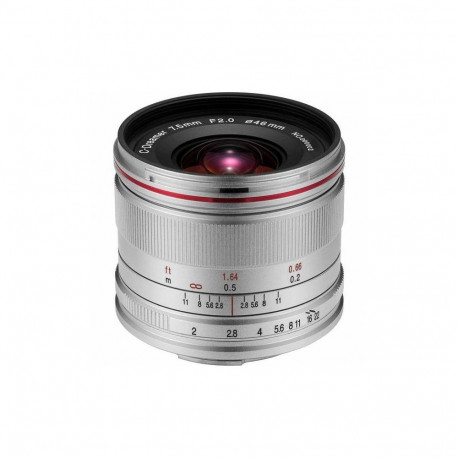 Laowa Lens C-Dreamer Lightweight 7.5mm f/2.0 for Micro 4/3 (Silver)