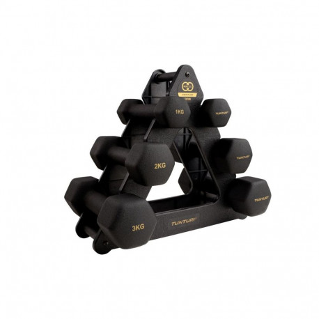Hantlite komplekt koos alusega Tunturi Centuri Neopreen Dumbellset 3Prs+Stand