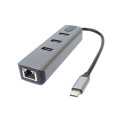 PremiumCord Adapter USB-C to Gigabit 10/100/1000Mbps + 3x USB3.2 connector