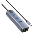 PremiumCord Adapter USB-C to Gigabit 10/100/1000Mbps + 3x USB3.2 connector
