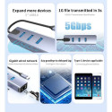 PremiumCord Adapter USB-C to Gigabit 10/100/1000Mbps + 3x USB3.2 connector