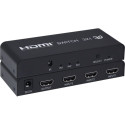 PremiumCord HDMI switch 3:1 metal with remote control and power adapter