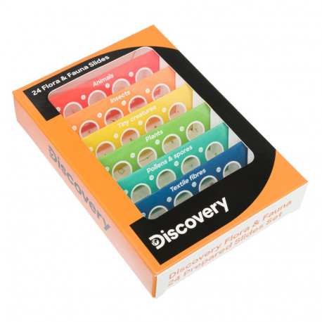 Discovery Flora & Fauna 24 Ettevalmistatud mikroskoobi slaid