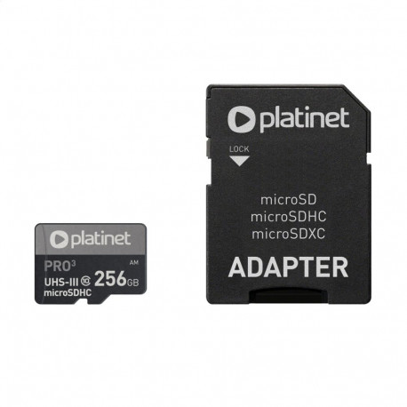 PLATINET microSDXC SECURE DIGITAL + ADAPTER SD 256GB class10 UIII A2