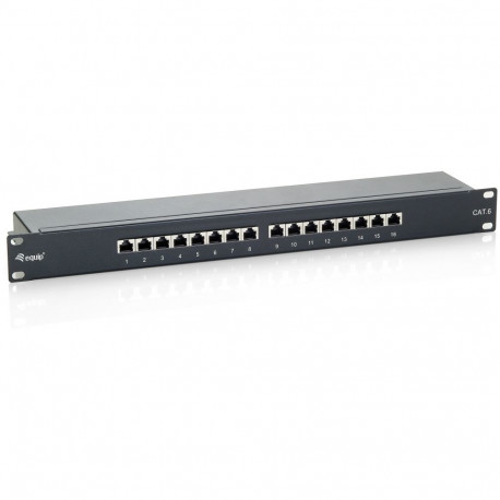 "Equip Patchpanel 16x RJ45 Cat6 19"" FTP 1HE ISO/IEC schwarz"