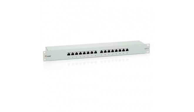 "Equip Patchpanel 16x RJ45 Cat6 19"" FTP 1HE ISO/IEC hellgrau"