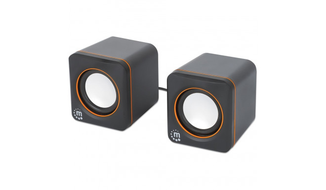 "MANHATTAN Lautsprecher fr PC und Laptop 2600 Series zwei verbundene Lautsprecher 1.4 m USB-Kabel US