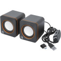 "MANHATTAN Lautsprecher fr PC und Laptop 2600 Series zwei verbundene Lautsprecher 1.4 m USB-Kabel US