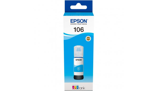 "Epson Tinte 1LB 106 EcoTank Cyan ink bottle"