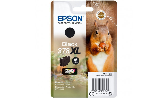 "Epson Tinte 378XL C13T37914010 Schwarz bis zu 500 Seiten"