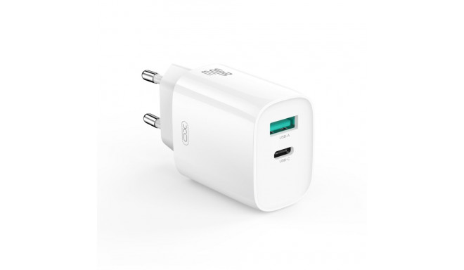 XO wall charger CE30 PD 30W 1x USB-C 1x USB white