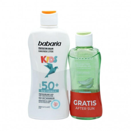 BABARIA KIDS PROTECTOR SOLAR SPF50+ RESISTENTE AL AGUA 200ML + BALSAMO AFTER SUN 1U