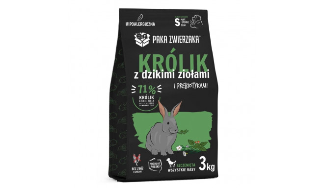 PAKA ZWIERZAKA Puppy Rabbit metsikute ürtidega S kuiv koeratoit 3kg