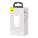 Baseus GaN2 Lite laadija USB-C | 65W valge