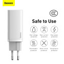 Baseus GaN2 Lite laadija USB-C | 65W valge