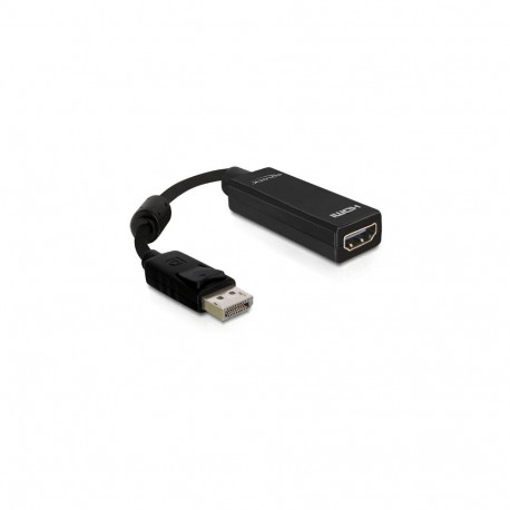 adapter DP-pistik HDMI-pesaga 12,5cm, must
