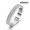 Кольцо Hûggot Three из стерлингового серебра 925 пробы с фианитами - 17,5 mm