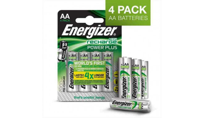 Rechargeable Batteries Energizer Accu Recharge Power Plus 2000 AA BP4 1,2 V AA HR6 (4 Units)