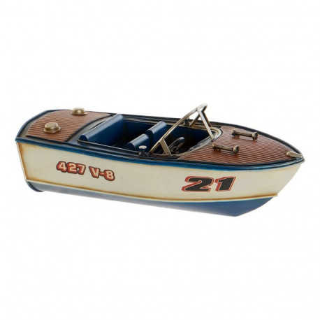 Vehicle DKD Home Decor Ornamental Blue Metal Boat Vintage 31,5 x 14 x 13 cm (2 Units)