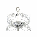 Fruit Bowl DKD Home Decor Silver Metal Flowers (28 x 28 x 39 cm)