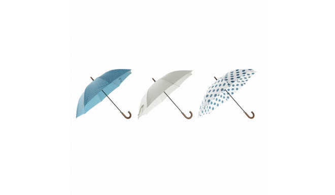 Lietussargs DKD Home Decor Zils Balts 3 Daudzums