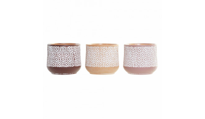 stādītājs DKD Home Decor Brūns Terakota Korāļi (14 x 14 x 12.4 cm) (3 pcs)