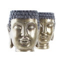 stādītājs DKD Home Decor Pelēks Bronza Buda Sveķi Austrumniecisks (2 gb.)