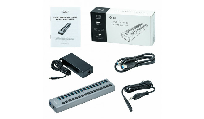 USB Hub i-Tec U3CHARGEHUB16 Grey 90 W