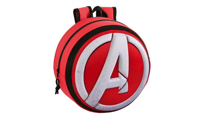 3D-kooliseljakott The Avengers Punane Must Valge (31 x 31 x 10 cm)