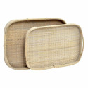 Paplāšu Komplekts DKD Home Decor Brūns Rotangpalma (51.5 x 36 x 7.5 cm) (44.5 x 31.5 x 6 cm) (2 pcs)