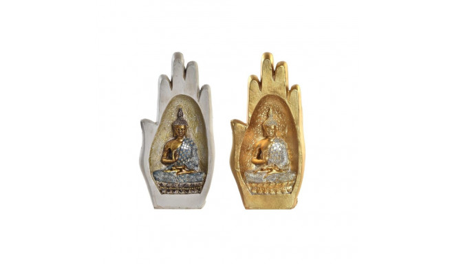 Dekoratiivkuju DKD Home Decor Hall Kuldne Buddha Vaik (10 x 7,2 x 20,9 cm) (2 Ühikut)