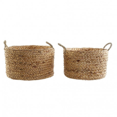 Korvikomplekt DKD Home Decor Pruun Naturaalne Luga (2 Tükid, osad)