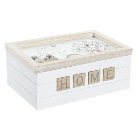Decorative box DKD Home Decor White Natural MDF Wood