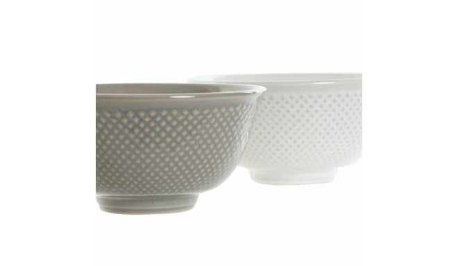 Блюдо DKD Home Decor Белый Серый Фарфор Vintage 12,5 x 12,5 x 6,5 cm 2 Предметы