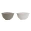 Bļoda DKD Home Decor Balts Pelēks Porcelāns Vintage 12,5 x 12,5 x 6,5 cm 2 Daudzums