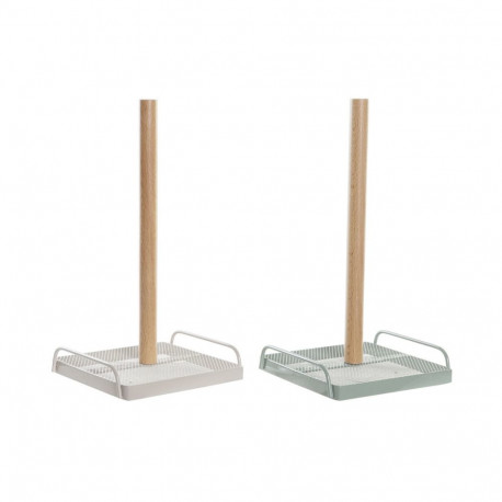 Kitchen Paper holder DKD Home Decor Beige Metal Mint Pinewood (16 x 15 x 29,5 cm) (2 Units)