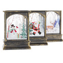 Светящееся украшение DKD Home Decor Рождество Чёрный Позолоченный (7 x 4 x 13,5 cm) (3 штук)