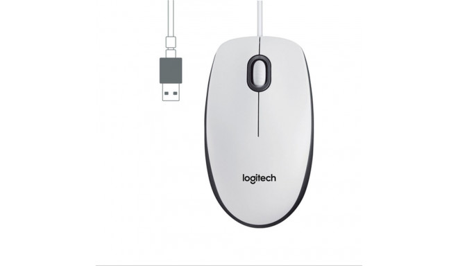 Juhtmega ja Optilise Sensoriga Hiir Logitech M100 Valge 1000 dpi