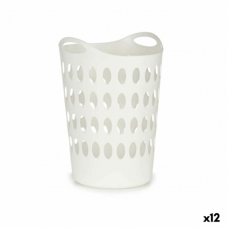Laundry Basket Kipit 8040-3 8040-3 White Plastic 50 L 44 x 56 x 41 cm 44 x 56,5 x 42 cm (12 Units)