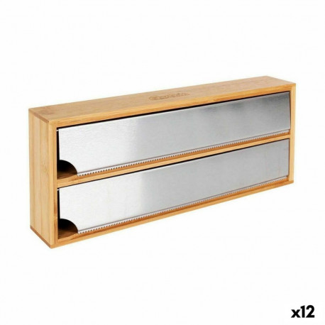 Köögipaberi Hoidja Quttin Bambus Alumiinium 33,5 x 13 x 5,5 cm (12 Ühikut)