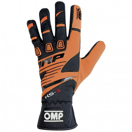 Karting Gloves OMP KS-3 Oranž/Must Must/Oranž M