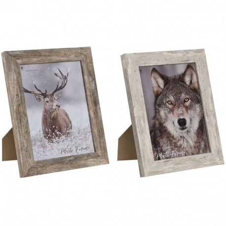 Fotoraam Home ESPRIT Valge Naturaalne Kristall polüstüreen Skandinaavia 19,5 x 2 x 24,5 cm (2 Ühikut
