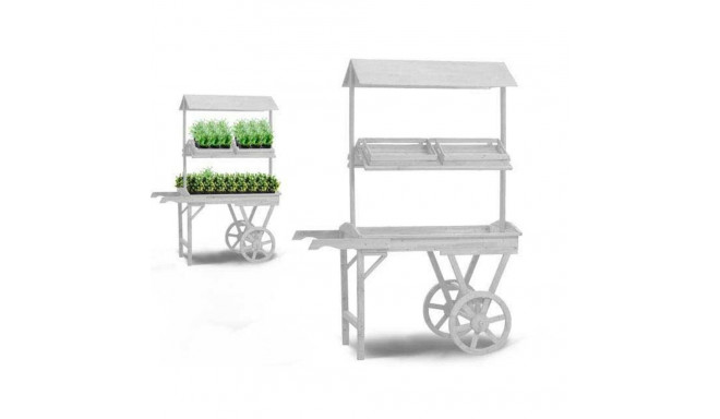 Ratastega Lillepotialus Ibergarden WP15055-1 WP15055-1 Valge Kuusepuit 118 x 176,5 x 58 cm