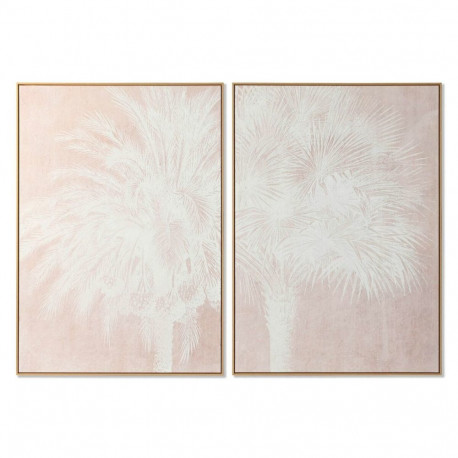 Maal Home ESPRIT Valge Beež Palmid Troopiline 100 x 4 x 140 cm (2 Ühikut)
