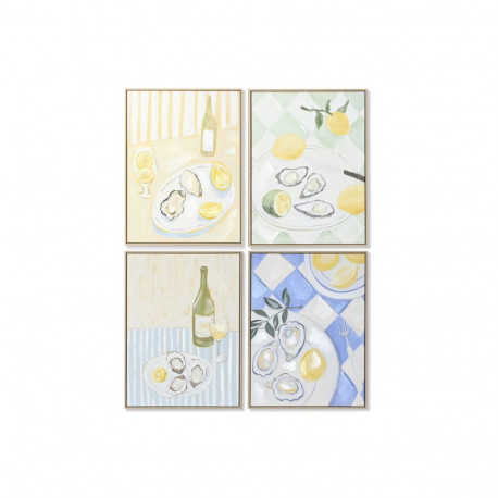 Maal Home ESPRIT Kollane Sinine Vahemere 60 x 4 x 80 cm (4 Ühikut)
