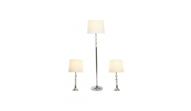 Floor Lamp Home ESPRIT White Silver 50 W 220 V 35 x 35 x 150 cm (3 Pieces)