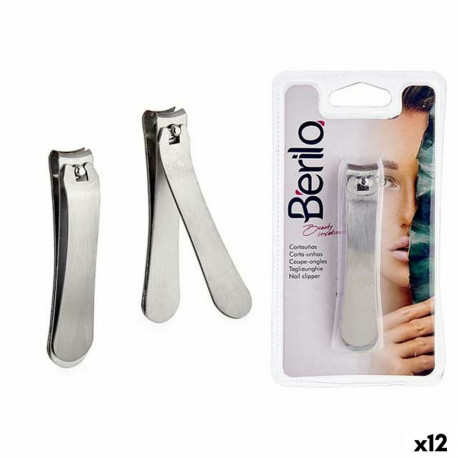 Nail clipper Berilo 1703240 1703240 Silver Metal (12 Units)