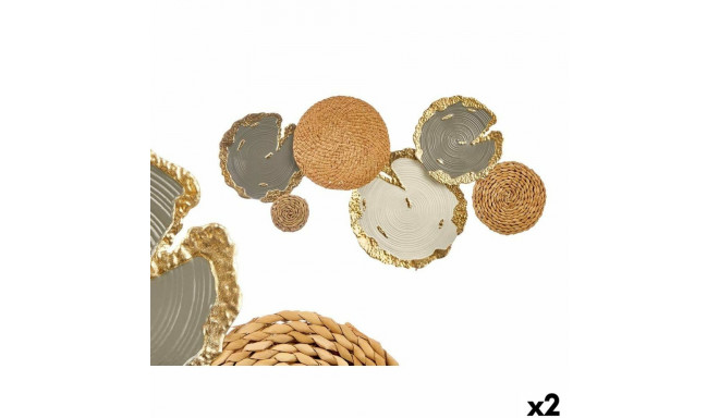 Seinakaunistus Gift Decor 23SMB1538 23SMB1538 Valge Pruun Hall Metall 89,5 x 5,1 x 48,3 cm (2 Ühikut