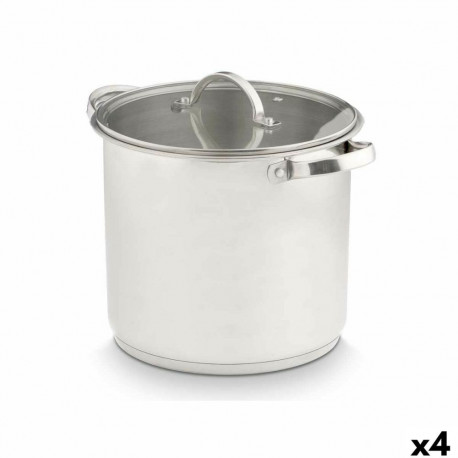 Casserole with glass lid Kinvara 17396 17396 Silver 31 x 25 x 24 cm 31 x 23 x 24 cm Induction (4 Uni