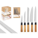 Knife Set Kinvara SJ6533B Brown Metal Bamboo (12 Units)